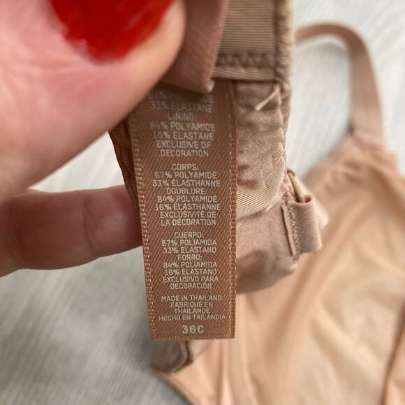 Skims Women's Nude Tan Mesh Scoop Knit Underwire Bra Size 36C - Picture 7 of 10